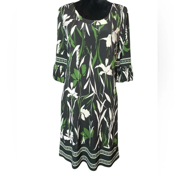 LOFT | Dresses | Nwt Ann Taylor Loft Floral Green And White Dress | Poshmark